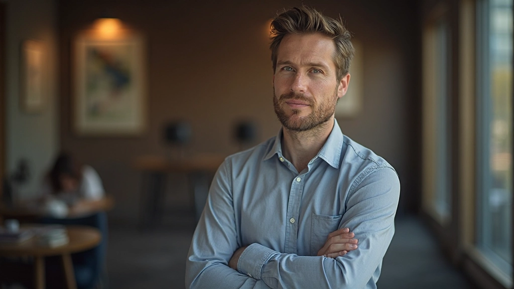 Persoon die aandachtig luistert met hand op kin in reflectieve houding